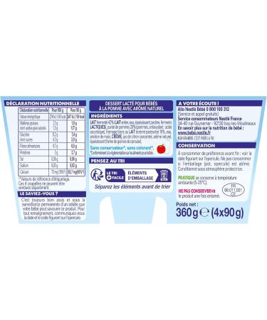 Nestl B b - P'tit onctueux Pomme sans sucres ajout s - d s 6 mois - 4 x 90g Pomme 4x90g - Buy Online on GoSupps.com