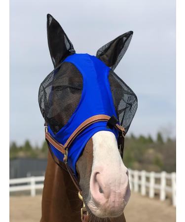 TGW RIDING Horse Fly Mask - Super Comfort & Elasticity with Ears (M Royal Blue) | International Shipping Available - Buy Online on GoSupps.com