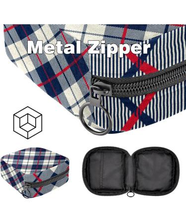 Portable Women's Menstrual Cup Bags | Multicolored Storage for Teen Girls | Blue Checked Binding Bags for First Period - Buy Online on GoSupps.com