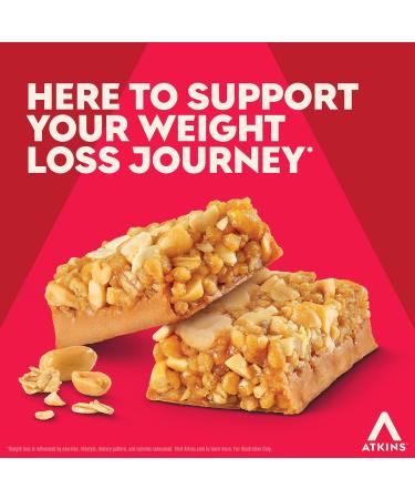 Atkins Peanut Butter Granola High Protein Bar, High Fiber Snack , 16g Protein, 1g Sugar, 4g Net Carb, Protein Snack, 12 Count Snack Food Bar Peanut Butter Granola 12 Count - Buy Online on GoSupps.com