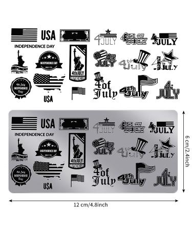 Patriotic Nail Stamping Plates - 6 Piece Independence Day Theme Templates for Manicure Decoration - Buy Online on GoSupps.com