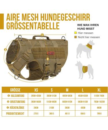 Oneigris No-Pull Dog Harness - Ultra Breathable Mesh Vest for Large/Medium Dogs | Adjustable & Safe with 2 Handles - Brown XS (28-43cm Neck 38-56cm Chest) - Buy Online on GoSupps.com