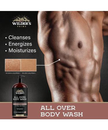 Wilder's Prime Men's Body Wash with Tea Tree Oil, Sandalwood & Vitamin B5 - 3-in-1 Shower Gel for Body, Hair & Face - 32 oz - Made in USA - Buy Online on GoSupps.com