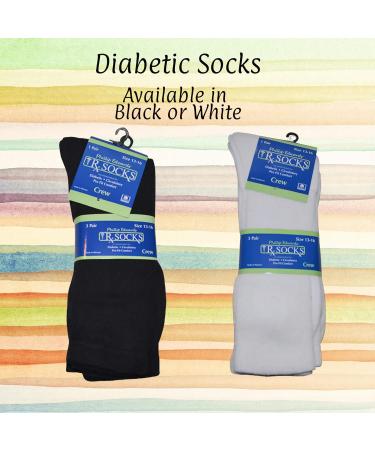 Men's Diabetic Socks King Size 13-16 Crew Length - 12 Pairs White - Buy Online on GoSupps.com