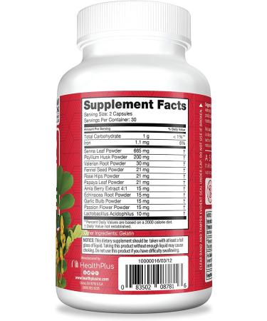 Health Plus Super Colon Cleanse Night Formula - 60 Capsules for Digestive Health - Buy Online on GoSupps.com