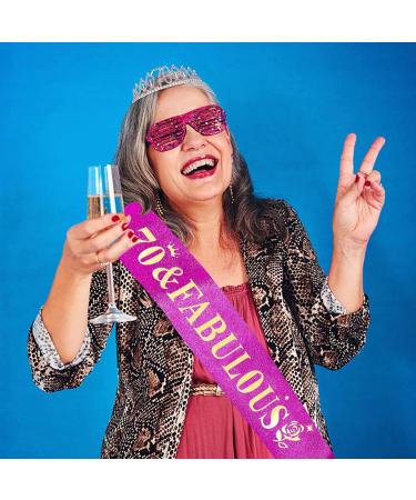 Casoty 70th Birthday Sash and Tiara for Women 70th Birthday Decorations Women 70 & Fabulous Crown and Sash for Women 70th Birthday Party Supplies 70th Birthday Gifts for Women Style A - Buy Online on GoSupps.com