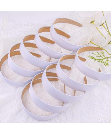 SIQUK 36 Pack White Satin Headbands 1 Inch Wide - Non-slip DIY Headbands for Women - Buy Online on GoSupps.com