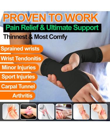 MGANG Wrist Support Sleeves - Unisex Compression Gloves for Carpal Tunnel RSI & Pain Relief (Black Size M - Buy Online on GoSupps.com