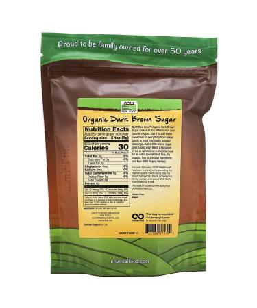 Now Foods Organic Dark Brown Sugar 16 oz | Real Food Sweetener - Buy Online on GoSupps.com