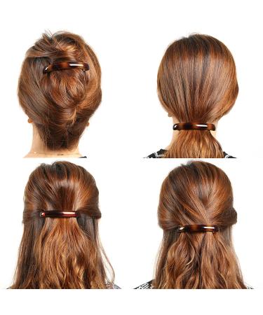 Aurora Pin Stylish Tortoise Shell Hair Clip Set - Strong Korea Made Autoclasp Barrettes for Updo, Bun, Ponytail - 3 Pieces, 3 Colors - Ideal for Thick Medium Volume Hair - Buy Online on GoSupps.com
