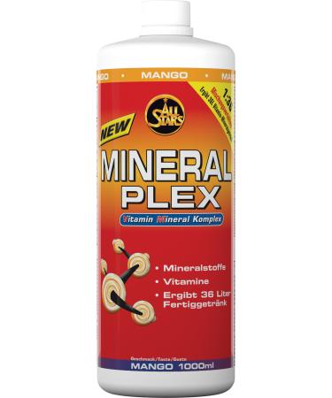 All stars minvit mango beverage concentrate 1L i syrup incl. Vitamins & minerals i concentrate for 40l drink i sport drink sugar arm i beverage syrup with L-carnitine mango 1000ml