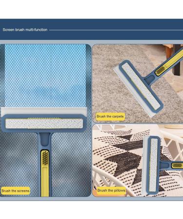 Ristyur Window Screen Cleaner Brush - 4-in-1 Cleaning Brush For Window Screen - Wet And Dry Dual-Use Household Screen Cleaner Tool Pet Hair Brush Door Window Broove Clean Blue - Buy Online on GoSupps.com