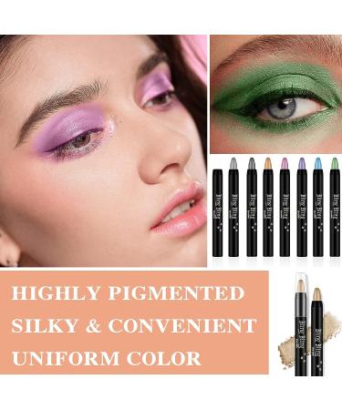 Glitter Eyeshadow Stick Set - 8 Colors, Waterproof & Long Lasting - Buy Online on GoSupps.com