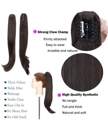 Buy High-Quality 55.8cm Dark Black Ponytail Extension - Realistic Wavy Braid Hair Piece with Bracket for Effortless Styling - Buy Online on GoSupps.com