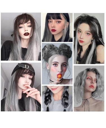 12 PCS DIY Curly Hair Extensions Clip In Highlights - Gray - Perfect for Women & Girls - Buy Online on GoSupps.com