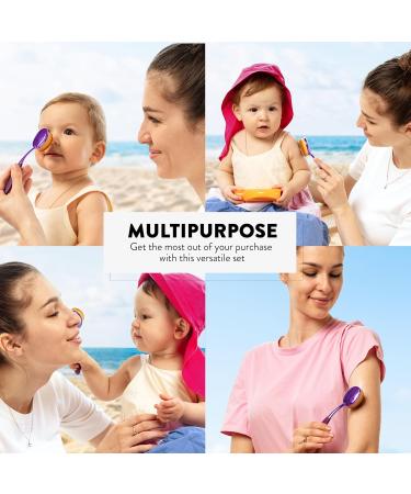 Sunscreen Brush Set - Child-Safe Sunblock Applicator for Kids & Adults | Portable 2 Pack with Caps & Cleaning Mat - Perfect for Families - Buy Online on GoSupps.com