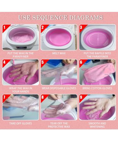 YYNPZQE Paraffin Wax Machine 3500ml Warmer for Hand and Feet Spa Kit - 4 Pack Wax & Tools, Adjustable Temp for Smooth Soft Skin - Pink - Buy Online on GoSupps.com