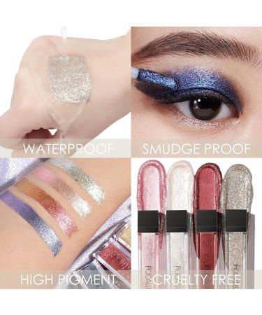 FOCALLURE 2PCS Liquid Glitter Eyeshadow Set - Metallic Shimmer, Long Lasting, Waterproof Formula - High Pigmented & Quick-Drying Sparkling Eye Makeup - Buy Online on GoSupps.com