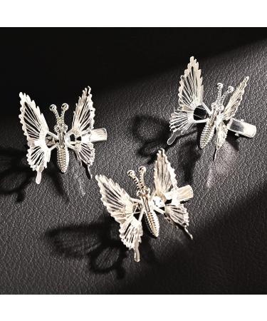DEEKA 12 PCS 3D Moving Butterfly Hair Clips - Silver Butterfly Hair Accessories for Women and Girls - Buy Online on GoSupps.com