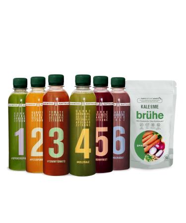 Kale and me 3 days of vegetables juice cure including vegetable broth (100g) 18 bottles of 320 ml without additives in 6 flavors