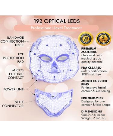FDA Cleared 8-in-1 LED Light Therapy Face Mask for Anti-Aging & Dark Spot Removal + Ice Roller - Rose Gold - Buy Online on GoSupps.com