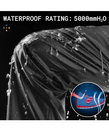 AXESQUIN Men's Waterproof Packable Rain Pants - Black, Large | Lightweight & Windproof Outdoor Trousers for Hiking & Fishing - Buy Online on GoSupps.com