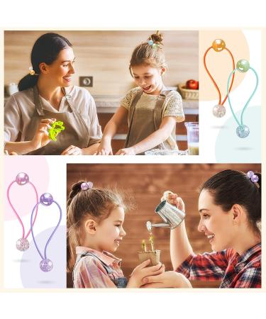 14 Pcs Colorful Double Ball Elastic Ponytail Holders for Kids and Women - Stylish Circle Bubble Hair Bands for Baby Toddler Girls - Rubber Hair Ties with Balls - Buy Online on GoSupps.com