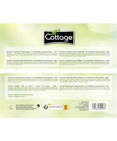 Cottage - Special offer set of 12 shower gels -10 Moisturizing Milk Shower 250ml + 2 shower scrubs 270ml - Made in France - Buy Online on GoSupps.com