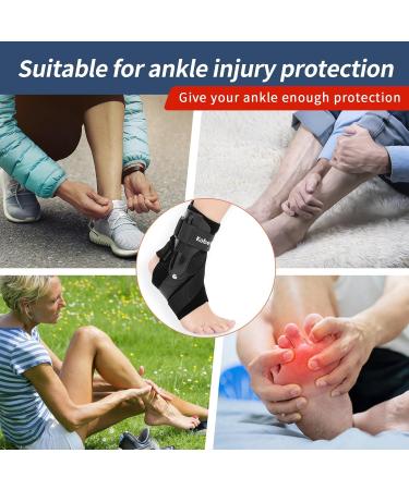 Buy Adjustable Ankle Brace with Side Stabilizers - Support for Sprains Achilles Tendon Plantar Fasciitis - Black Large - International Shipping Available - Buy Online on GoSupps.com