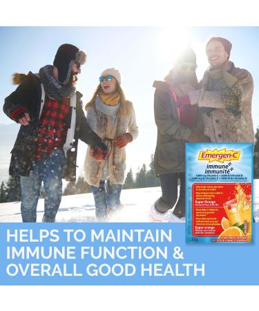 Emergen-C Immune+ 1000mg Vitamin C Powder Supplement Drink Mix Immune System Booster Super Orange 24 Packets Vitamin Orange 223.2 g (Pack of 1) - Buy Online on GoSupps.com