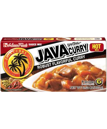 House Foods Java Curry Hot 9 Servings 185g - Japanese Curry Blend with Spices - Quick and Easy Preparation - Rich and Spicy Flavours