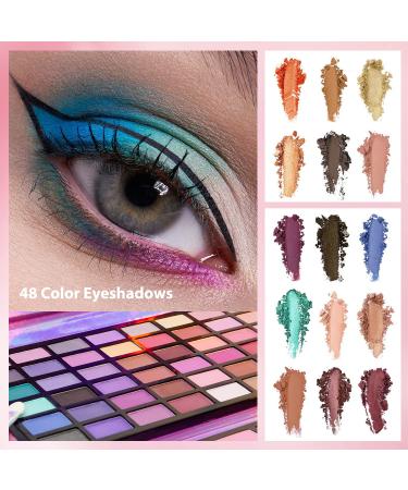 Nuotridge 80 Colors Makeup Kit with 4 Brushes - Matte, Shimmer, Glitter Makeup Gift Set - Eyeshadow, Lipgloss, Contour - All in One Make Up Kit - Buy Online on GoSupps.com