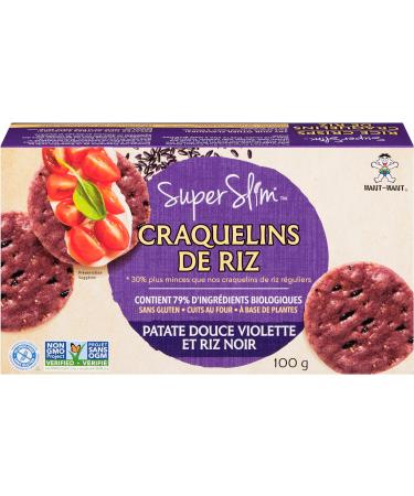 Superslim Rice Crisps - Purple Sweet Potato and Black Rice - Rice Crisps Gluten Free 100g - Buy Online on GoSupps.com
