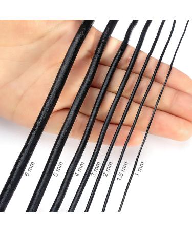 BEADNOVA 1.5mm Black Leather Cord - 11 Yards for Jewelry Making - Buy Online on GoSupps.com