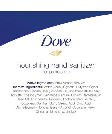 Dove Nourishing Hand Sanitizer - 99.99% Germ Protection, 61% Alcohol, 8oz (Pack of 4) - Deep Moisture & Lasting Hydration - Buy Online on GoSupps.com