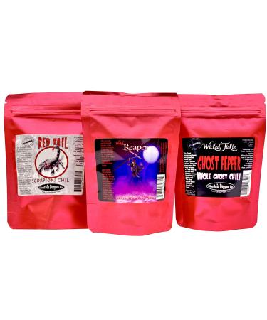 Spice Gift Set Dried Carolina Reaper Peppers Ghost Pepper Scorpion Chili 15 Whole Peppers Plus 6 Free Red