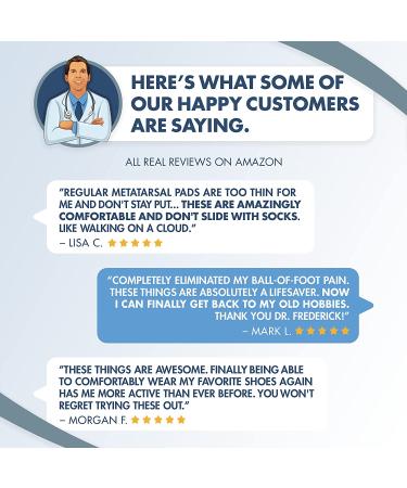 Dr. Frederick's Original Metatarsal Pads Plus - 4 Pieces - Extra Cushioning for Men & Women - Buy Online on GoSupps.com