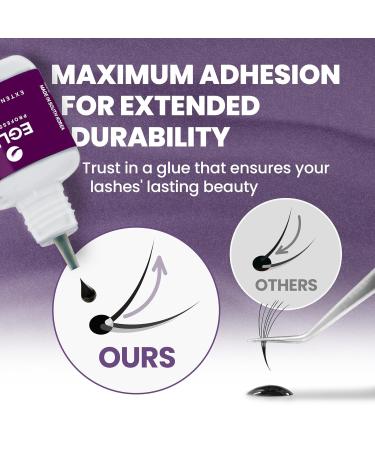 Buy Professional Eyelash Extension Glue - Fast Drying 1-3 Sec Super Strong & Sensitive Formula - Black 0.35 oz for Pros - Buy Online on GoSupps.com