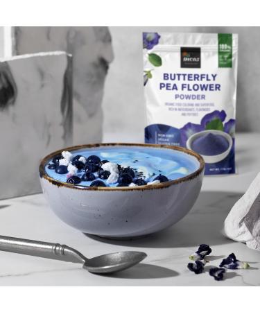 Incas USDA Organic Butterfly Pea Flower Powder - Non-GMO Blue Matcha Tea & Food Coloring from Thailand | Vegan - Buy Online on GoSupps.com