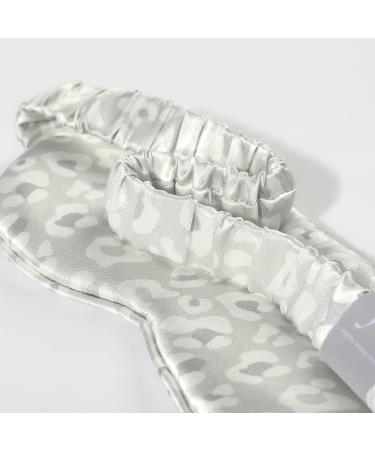 Luxury 100% Mulberry Silk Sleep Mask | Light Blocking Eye Cover | Ultra Soft Anti-Aging | Travel Bag Gift Package - Leopard Silver - Buy Online on GoSupps.com
