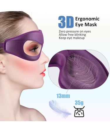 Buy 3D Comfort Sleep Mask for Men & Women - Adjustable Lightweight Eye Mask with Earplugs - Perfect Travel Accessory in Purple - Buy Online on GoSupps.com