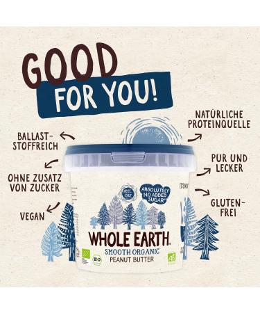 Whole Earth Bio Peanut Butter 1kg | Creamy Vegan | No Palm Oil | No Added Sugar | High Protein | Perfect for Athletes - Buy Online on GoSupps.com