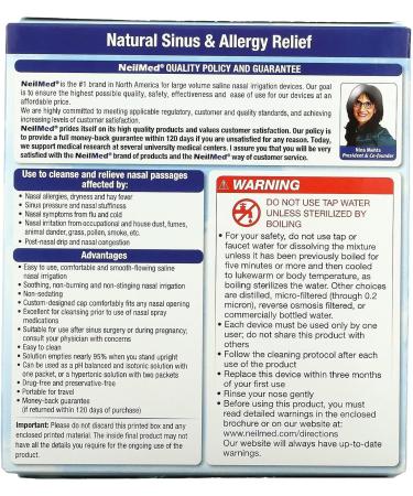 NeilMed Sinus Rinse - A Complete Sinus Nasal Rinse Kit 50 Count (Pack of 2) - Buy Online on GoSupps.com
