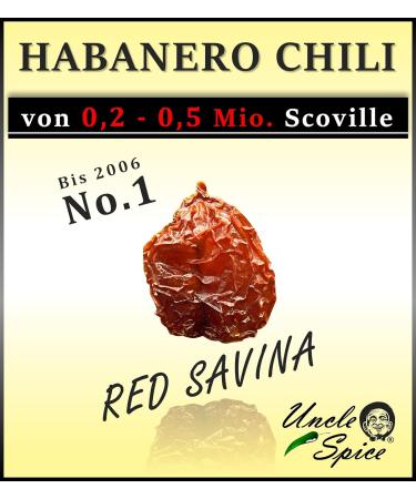 Buy Uncle Spice Habanero Chilischoten - Premium 20g Whole Red Savina Chili Pods - Dried Habanero in Aroma Bag - International Shipping Available - Buy Online on GoSupps.com