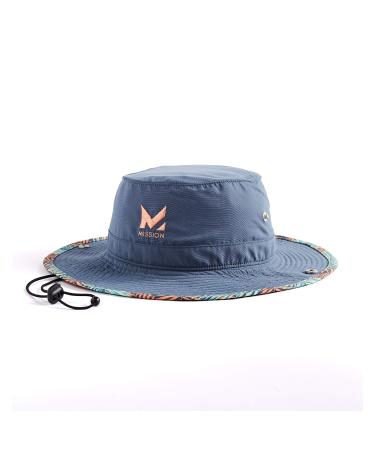 MISSION Cooling Bucket Hat- UPF 50, 3 Wide Brim, Cools When Wet One Size Sea Palm