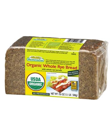 Mestemacher Bread, Organic Whole Rye, 17.6 Ounce Packages (Pack of 12)
