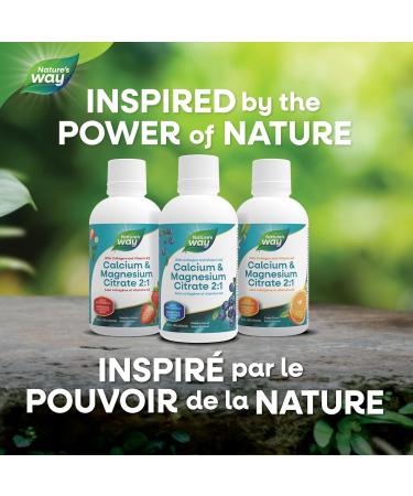 Nature's Way Calcium and Magnesium Citrate 2:1 - Liquid Supplement with Vitamin K2 and Collagen Helps Support the Maintenance of Bones and Teeth Strawberry Flavour 500 mL Packing may vary - Buy Online on GoSupps.com