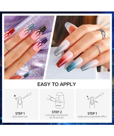 Morovan Gel Nail Polish Kit with UV Light - 6 Colors Glitter Set for Beginners - Base and Top Coat Included - DIY at Home Gift for Women - Buy Online on GoSupps.com