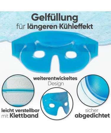 ICEHOF Eye Cooling Mask - Gel Eye Mask for Migraine Relief - Comfortable Upper Material with Storage Bag - Effective Forehead to Cheek Cooling Glasses - Buy Online on GoSupps.com