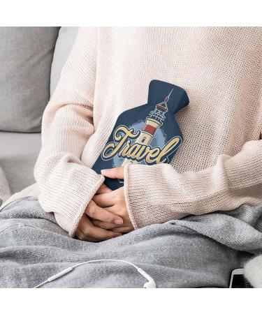 Lighthouse Hot Water Bottle with Plush Cover - Hand Warmer for Adults & Kids - 26.5x15.3cm - Buy Online on GoSupps.com